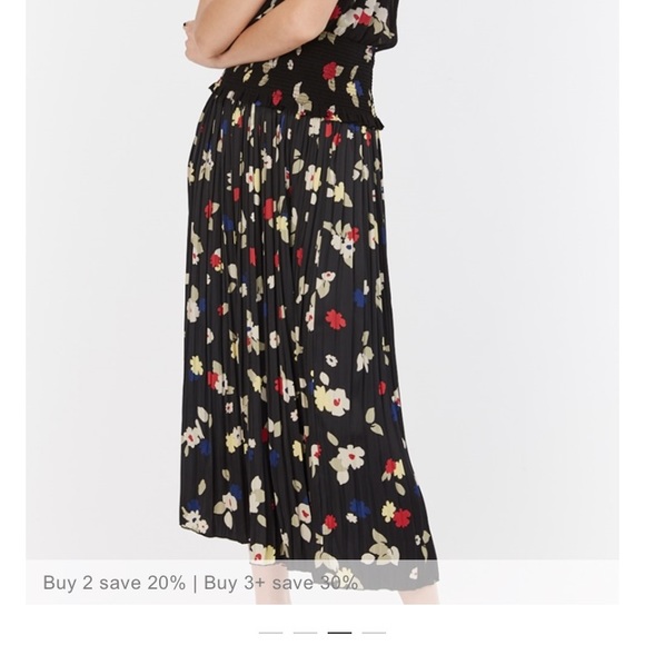 Max Studio | Zoey Pleat Midi Skirt, Sz L, Floral, NWT - Picture 8 of 11